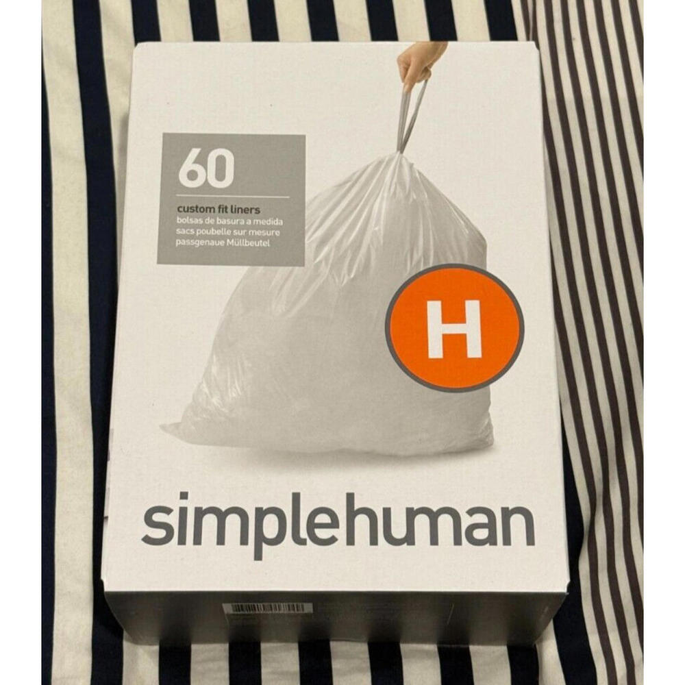 Simplehuman Code H Custom Fit Liners, Trash Bags, 30-35 Liter / 8-9.2 Gallon, 60